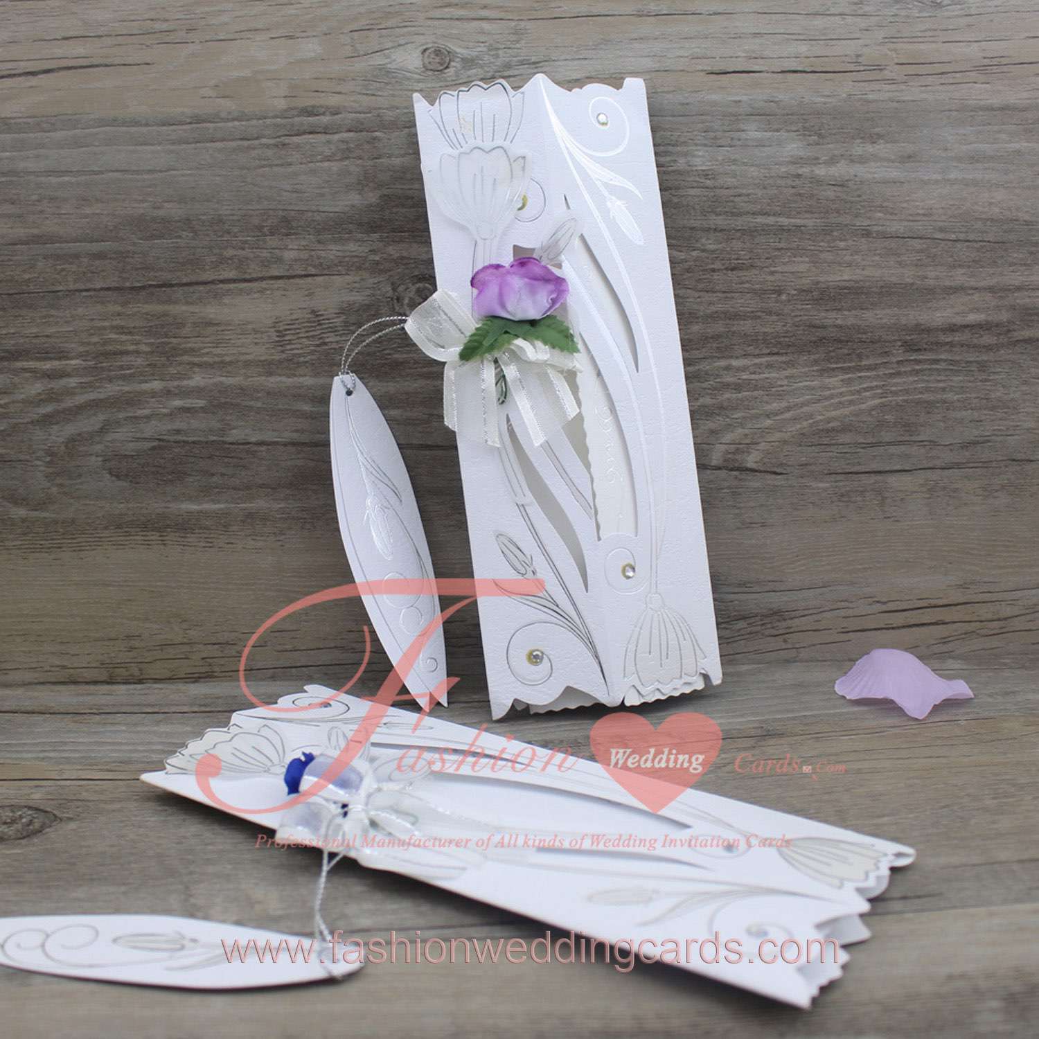 White Make Scroll Wedding Invitation 